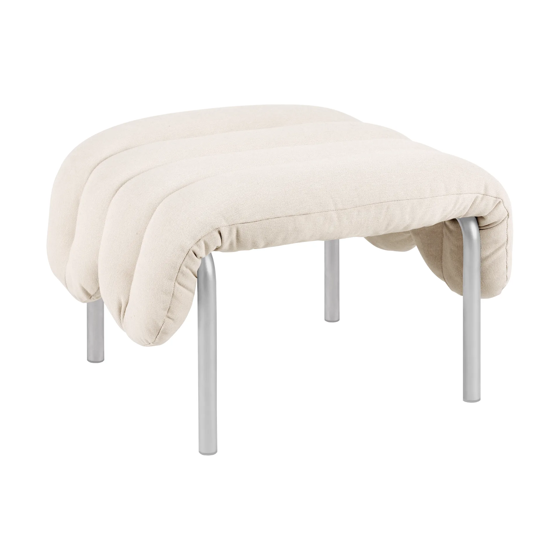 Puffy Ottoman 58x67 cm, Natural-edelstahl Hem