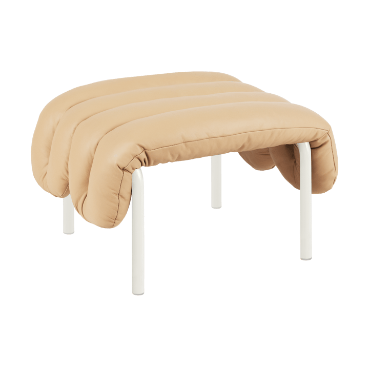 Puffy Ottoman 58x67 cm - Sand leather-cream - Hem