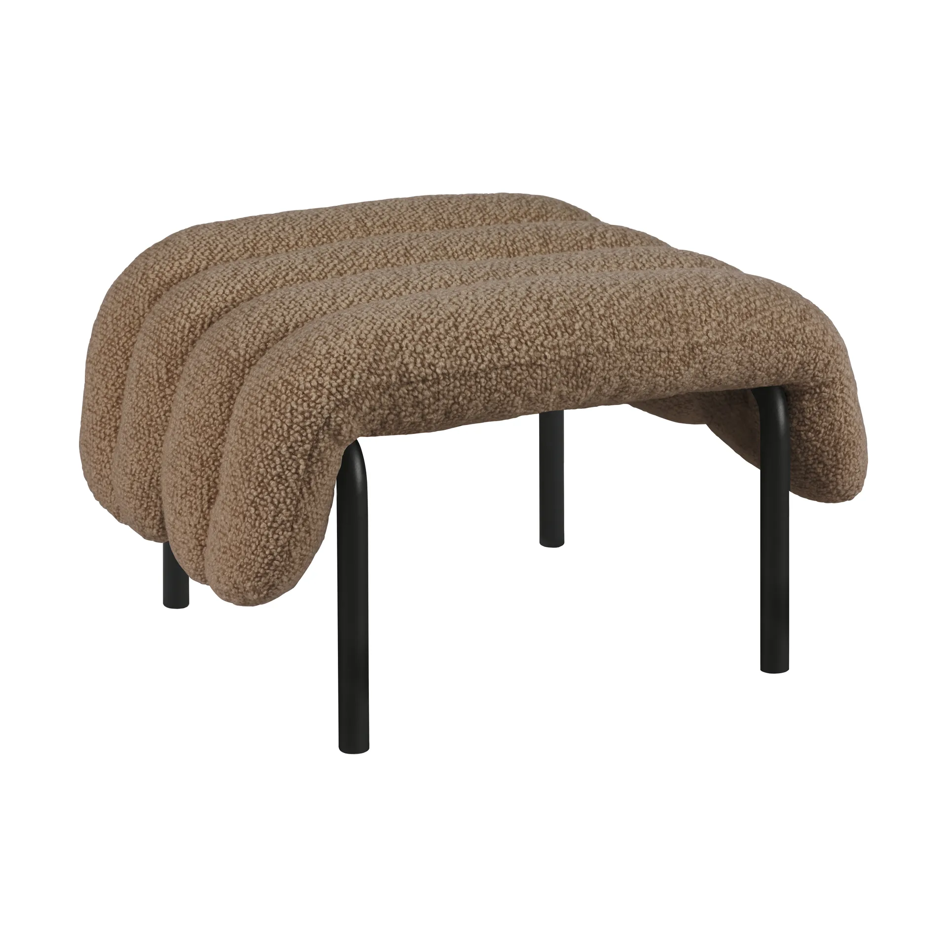 Puffy Ottoman 58x67 cm, Sawdust-black grey Hem