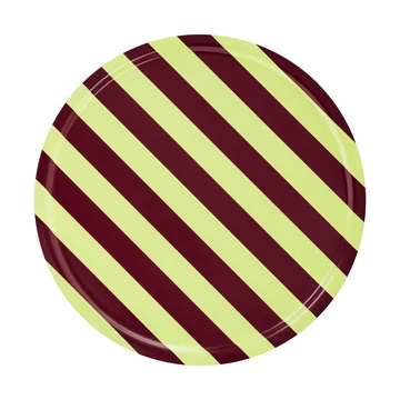 Stripe Tablett Large Ø65 cm - Butter-burgundy - Hem