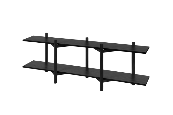 Zig Zag Regal Media 194x57 cm, Black Hem