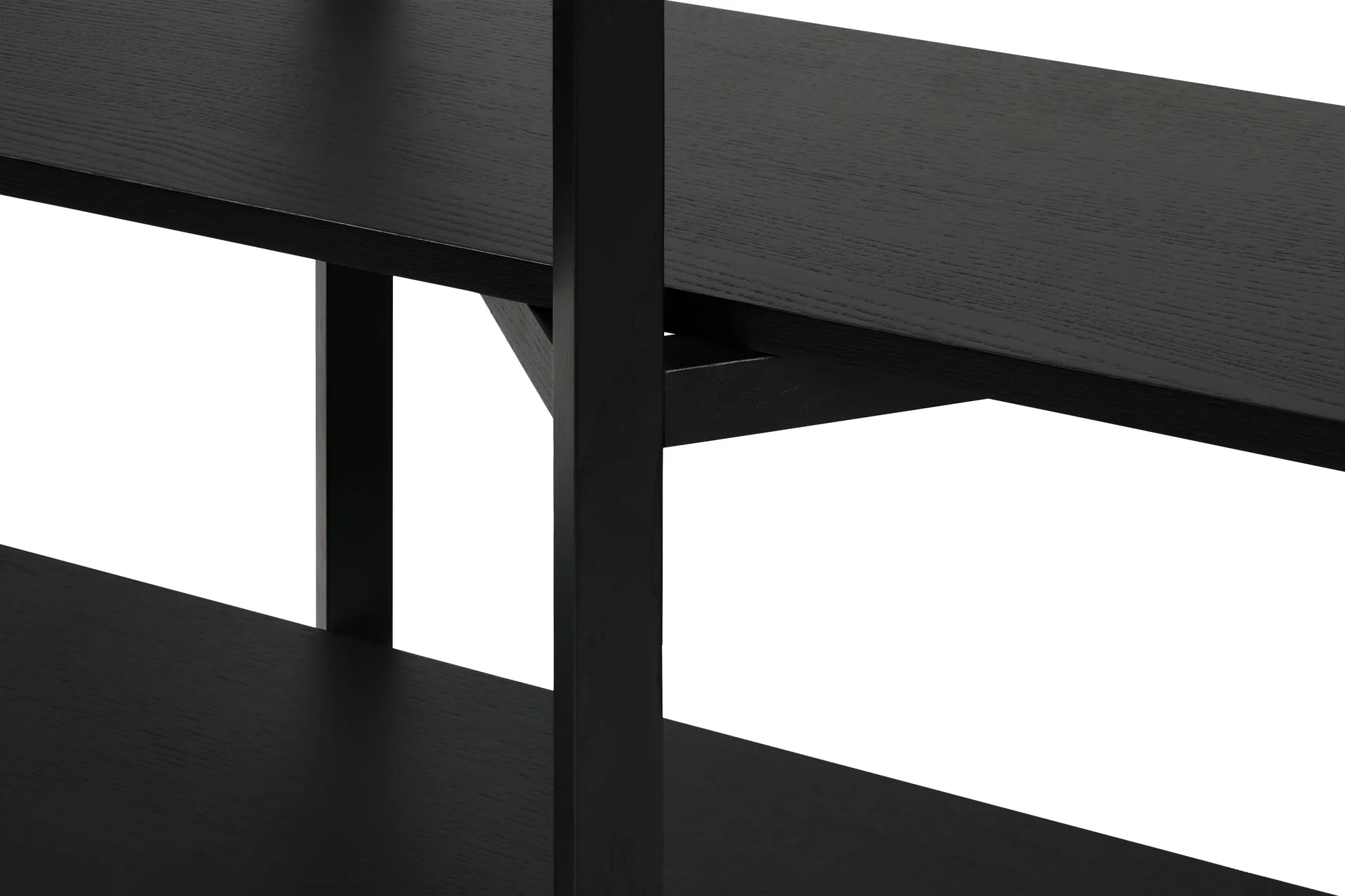 Zig Zag Regal Media 194x57 cm, Black Hem