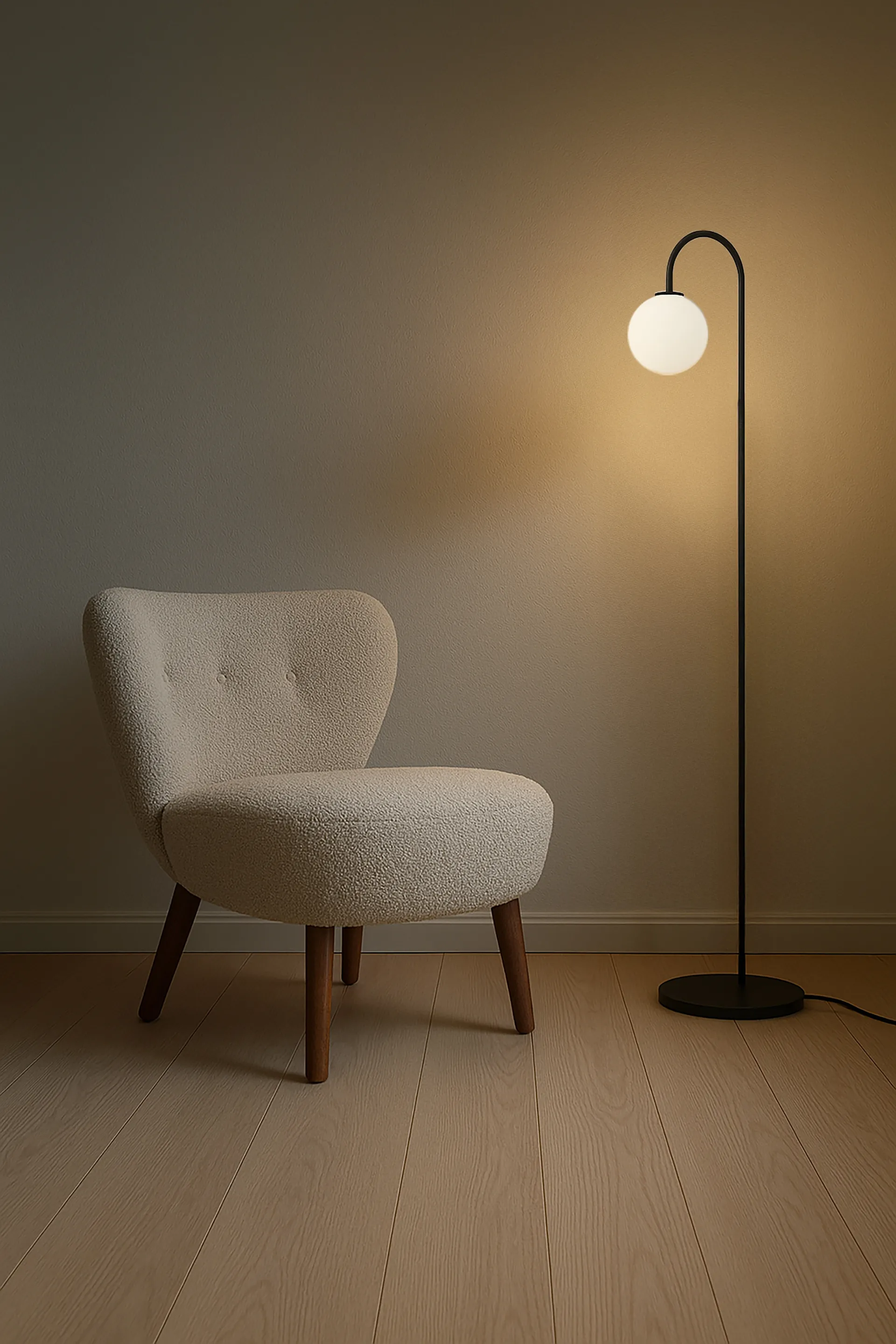 Ballon Stehleuchte 137 cm, Schwarz Herstal