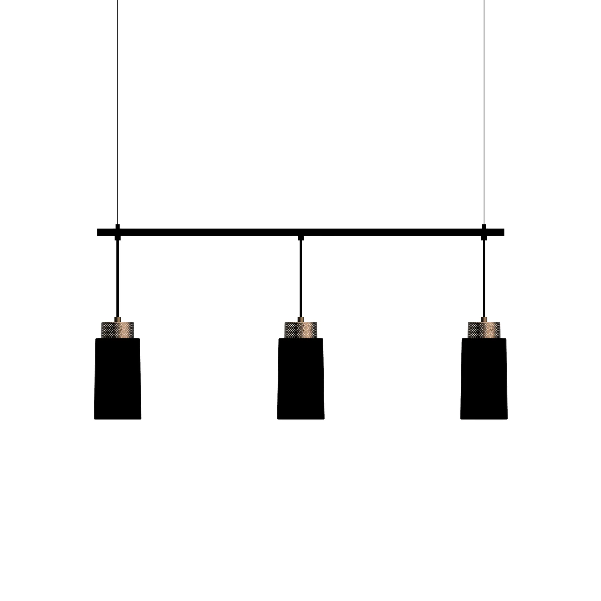 Edge Pendelleuchte trio, Mattschwarz-Bronze Herstal
