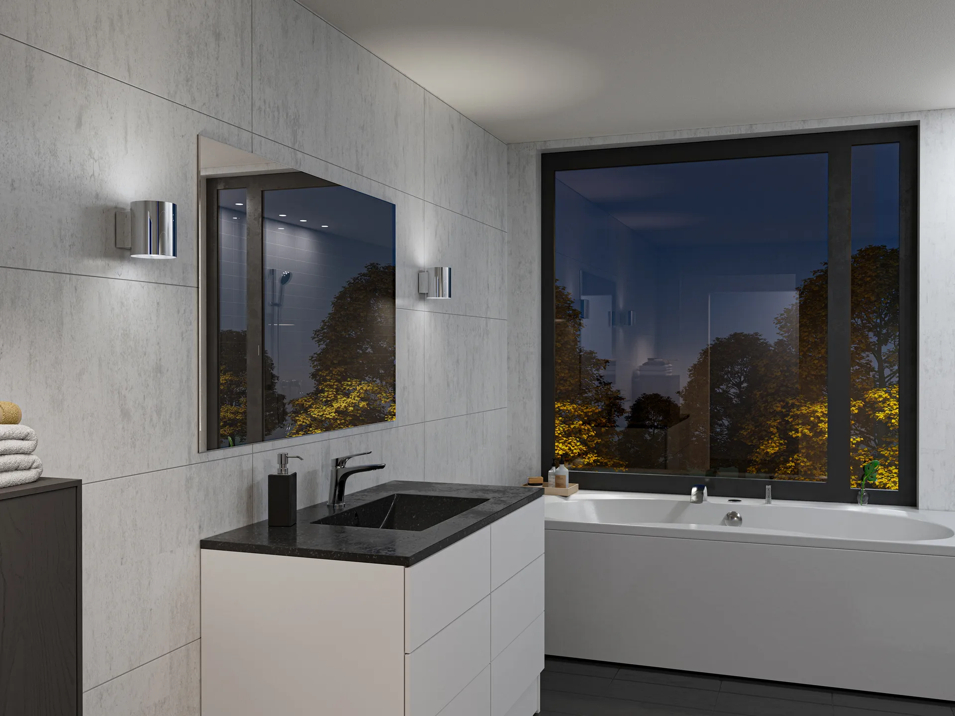 Evoke Wandleuchte klein, Chrom Herstal