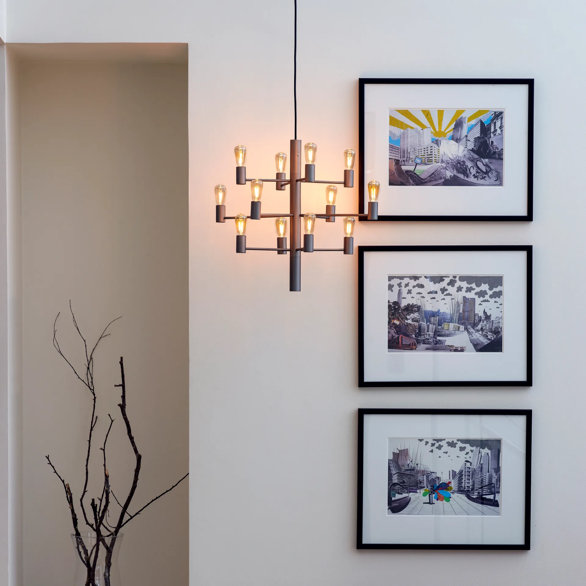 Manola 12 Kronleuchter, Grafit (grau) Herstal