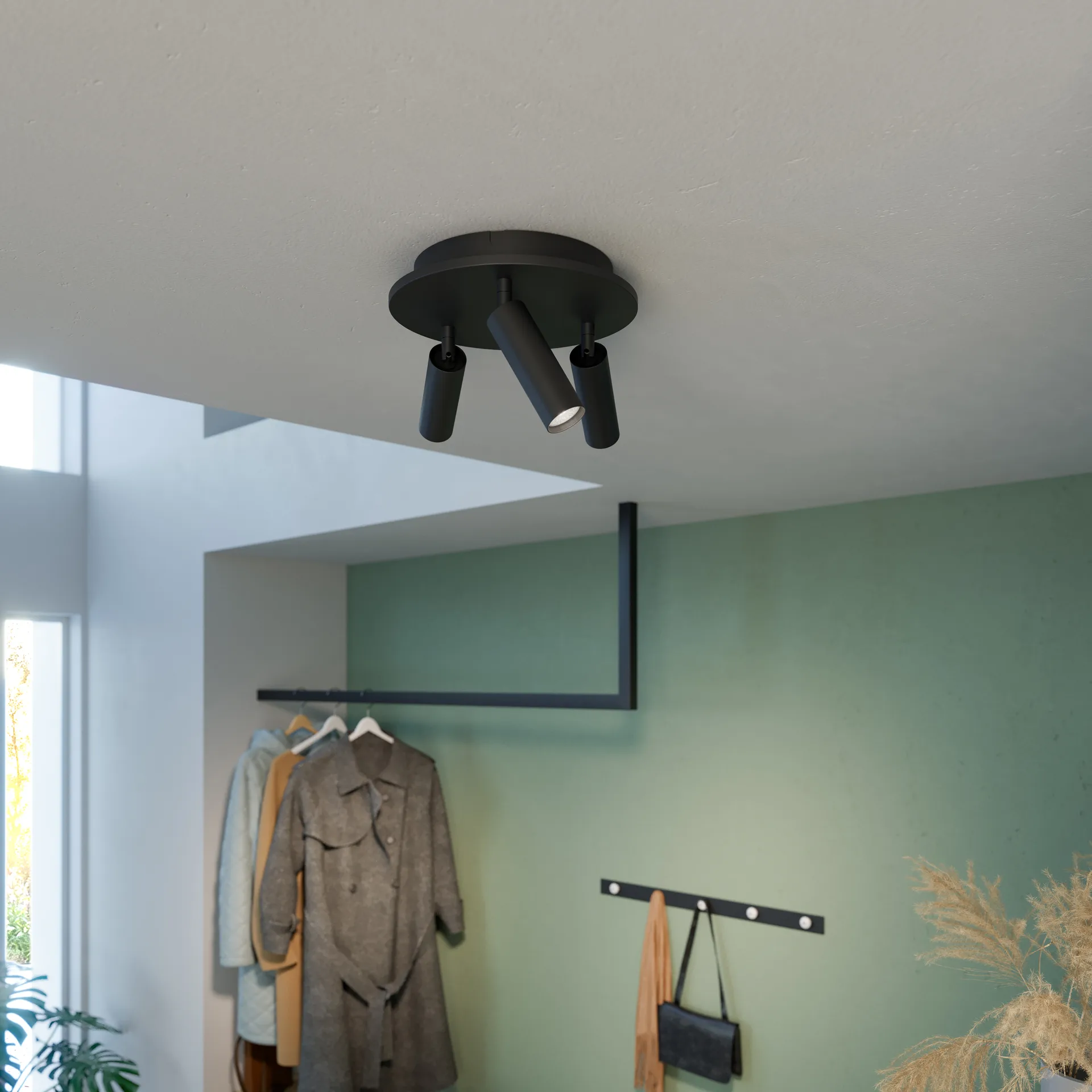 Pipeline Spotlight Rund 3, Mattschwarz Herstal