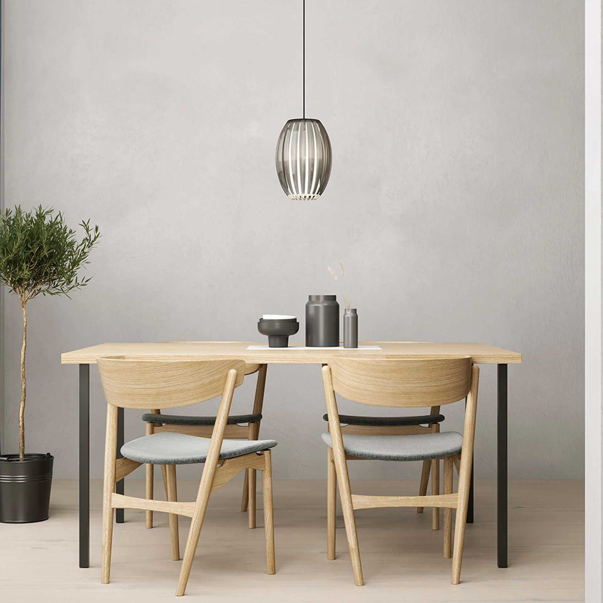 Tentacle Pendelleuchte mittel, Schwarz-Rauchfarben Herstal