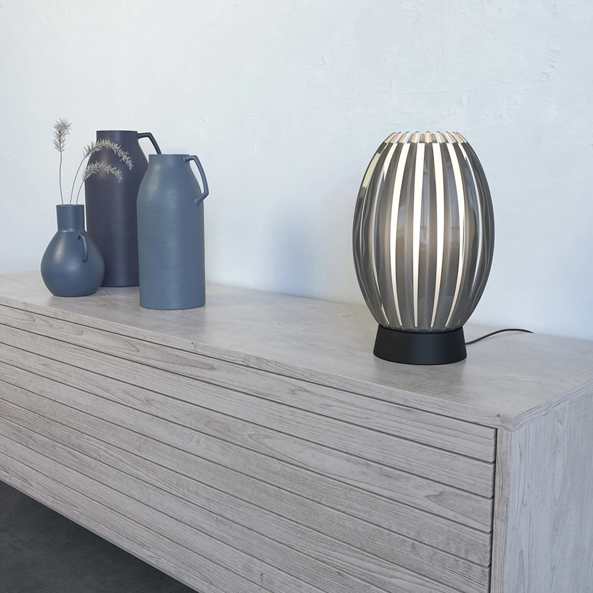 Tentacle Tischleuchte M 34 cm, Schwarz-Rauchfarben Herstal