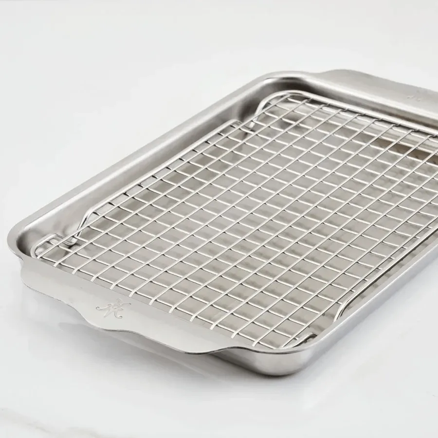 Hestan OvenBond Bratpfanne mit Ofenrost, Edelstahl, 24x39 cm Hestan