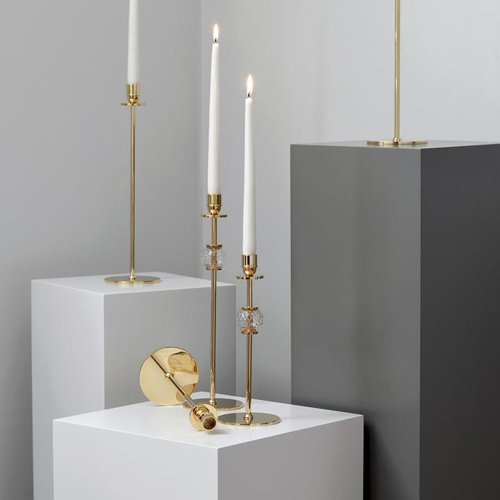 Alba Kerzenhalter 30cm - Massives Messing und Glas - Hilke Collection