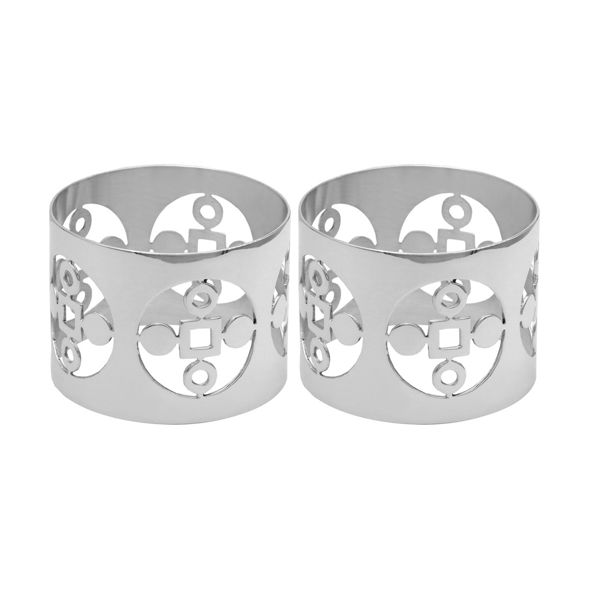 Hilke Collection Anima Gemella Serviettenring 2er-Pack Messing vernickelt