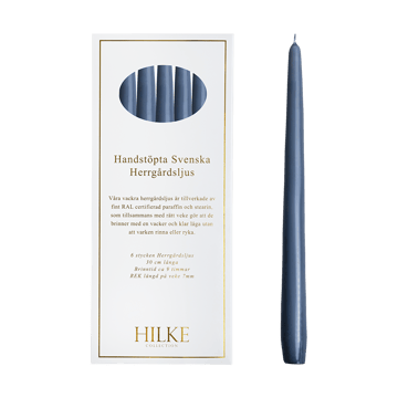 Herrenhauskerzen 30 cm 6er-Pack - Blaugrau - Hilke Collection