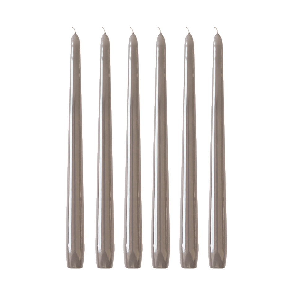 Hilke Collection Herrenhauskerzen 30 cm 6er-Pack Leinen Glanz
