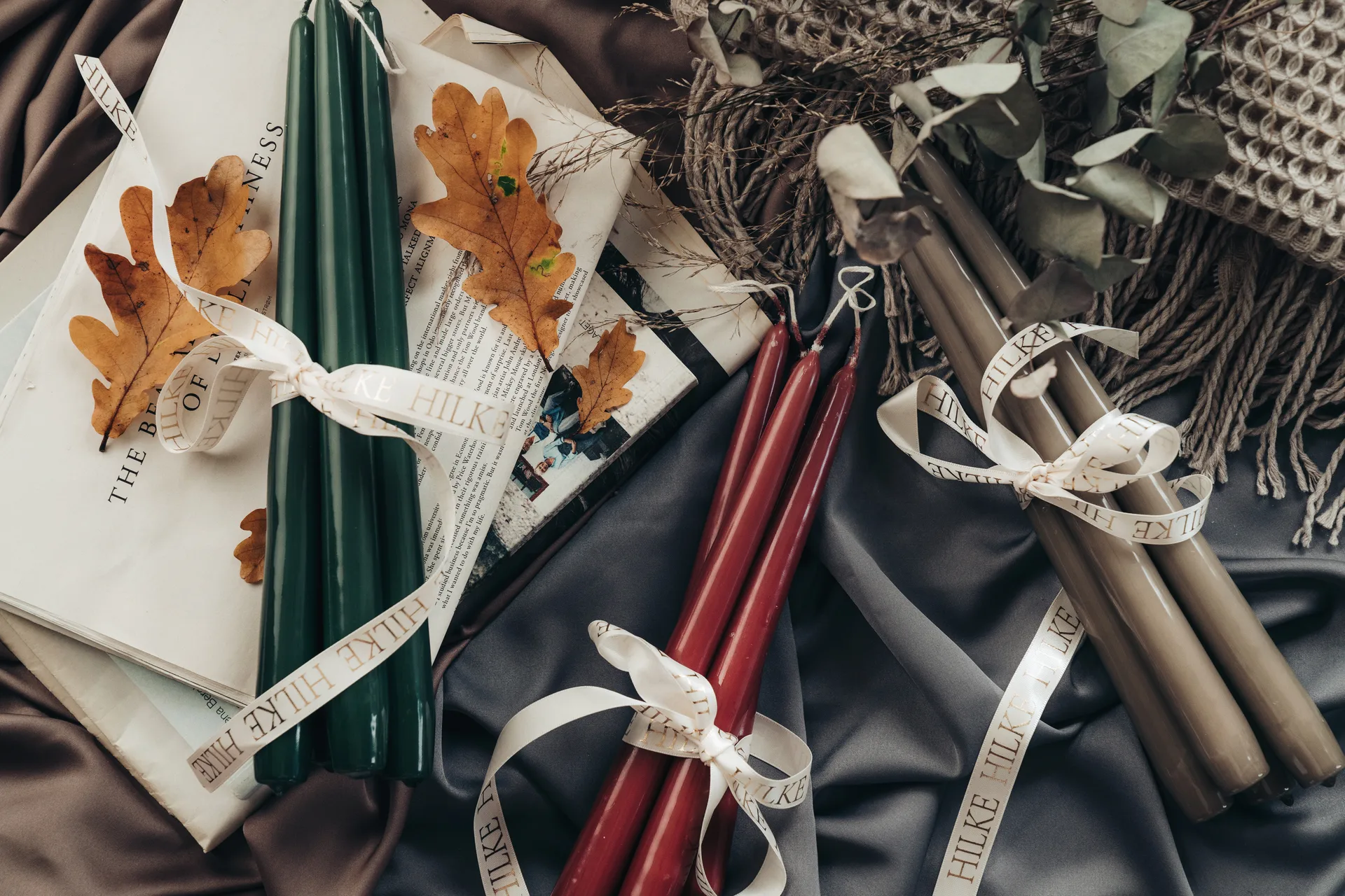 Herrenhauskerzen 30 cm 6er-Pack, Leinen Glanz Hilke Collection