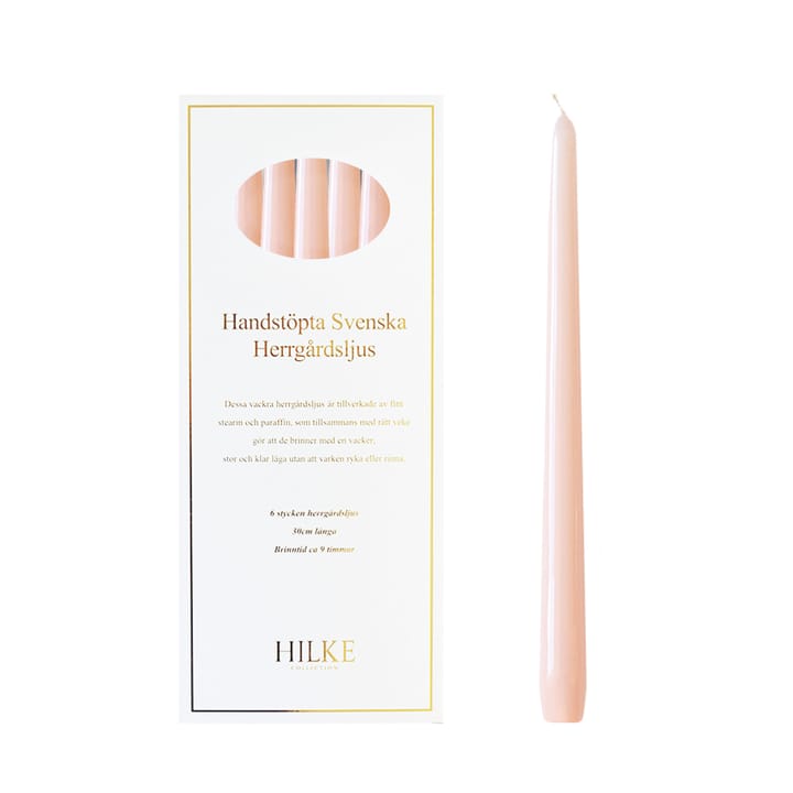 Herrenhauskerzen 30 cm 6er-Pack - Rosa Glanz - Hilke Collection