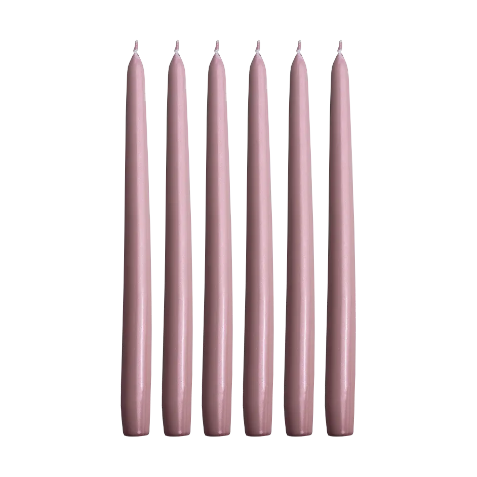Herrenhauskerzen 30 cm 6er-Pack, Rosa Metallic Hilke Collection