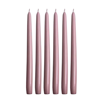 Herrenhauskerzen 30 cm 6er-Pack - Rosa Metallic - Hilke Collection