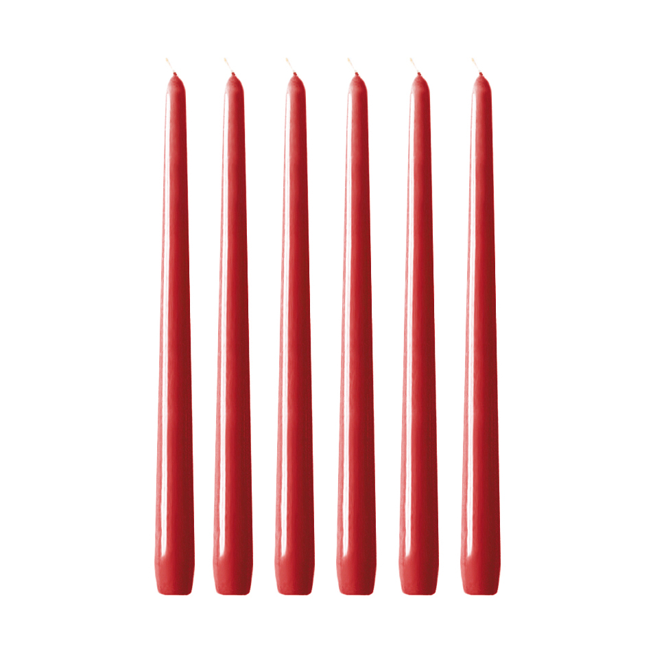 Hilke Collection Herrenhauskerzen 30 cm 6er-Pack Roter Glanz