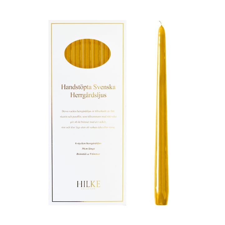Herrenhauskerzen 30 cm 6er-Pack, Senfgelb Hilke Collection