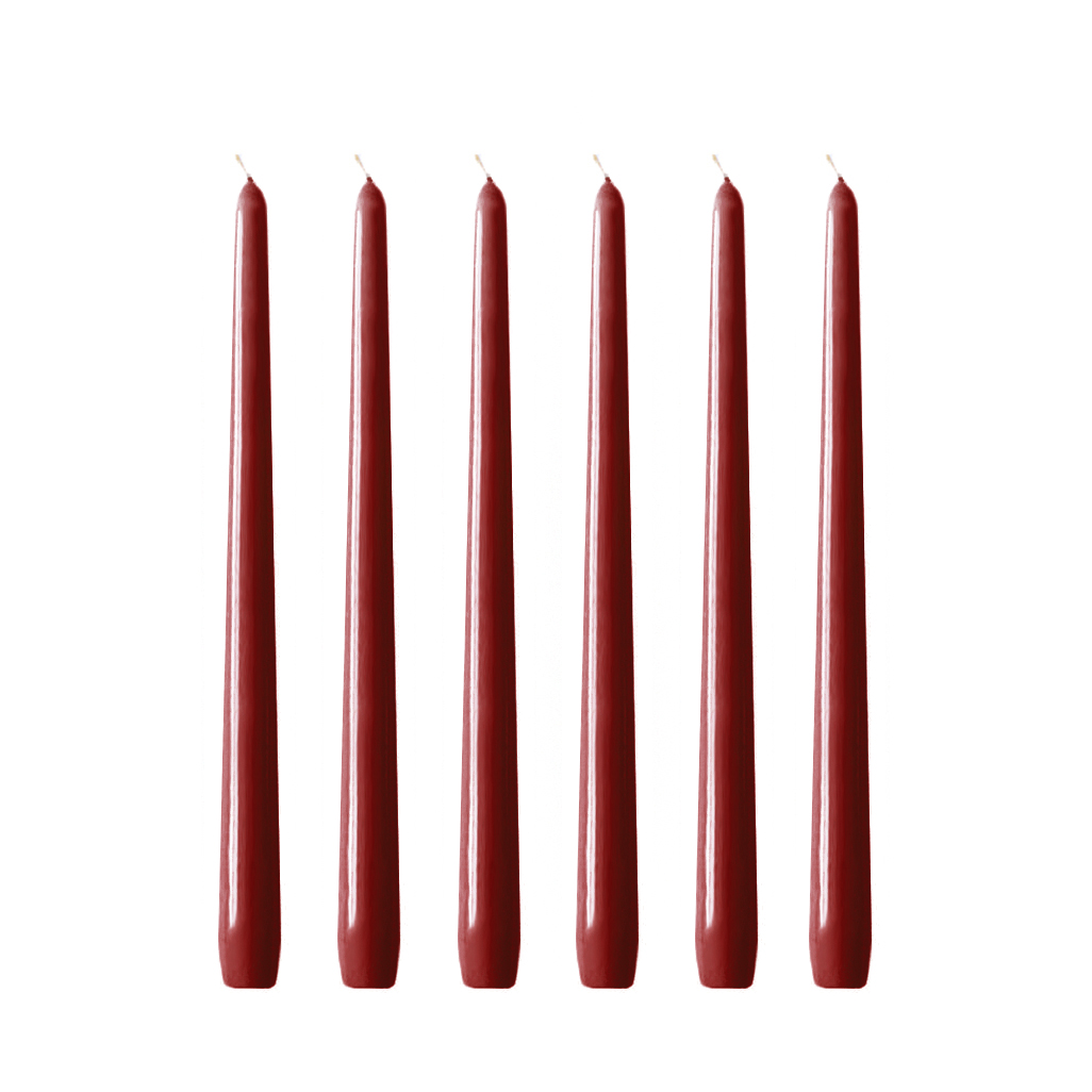 Hilke Collection Herrenhauskerzen 30 cm 6er-Pack Weinroter Glanz