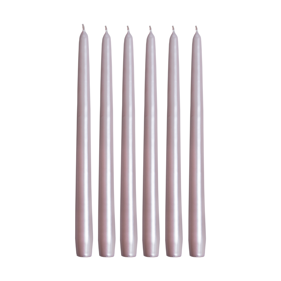 Hilke Collection Herrenhauskerzen 30 cm 6er-Pack Zartrosa Perle