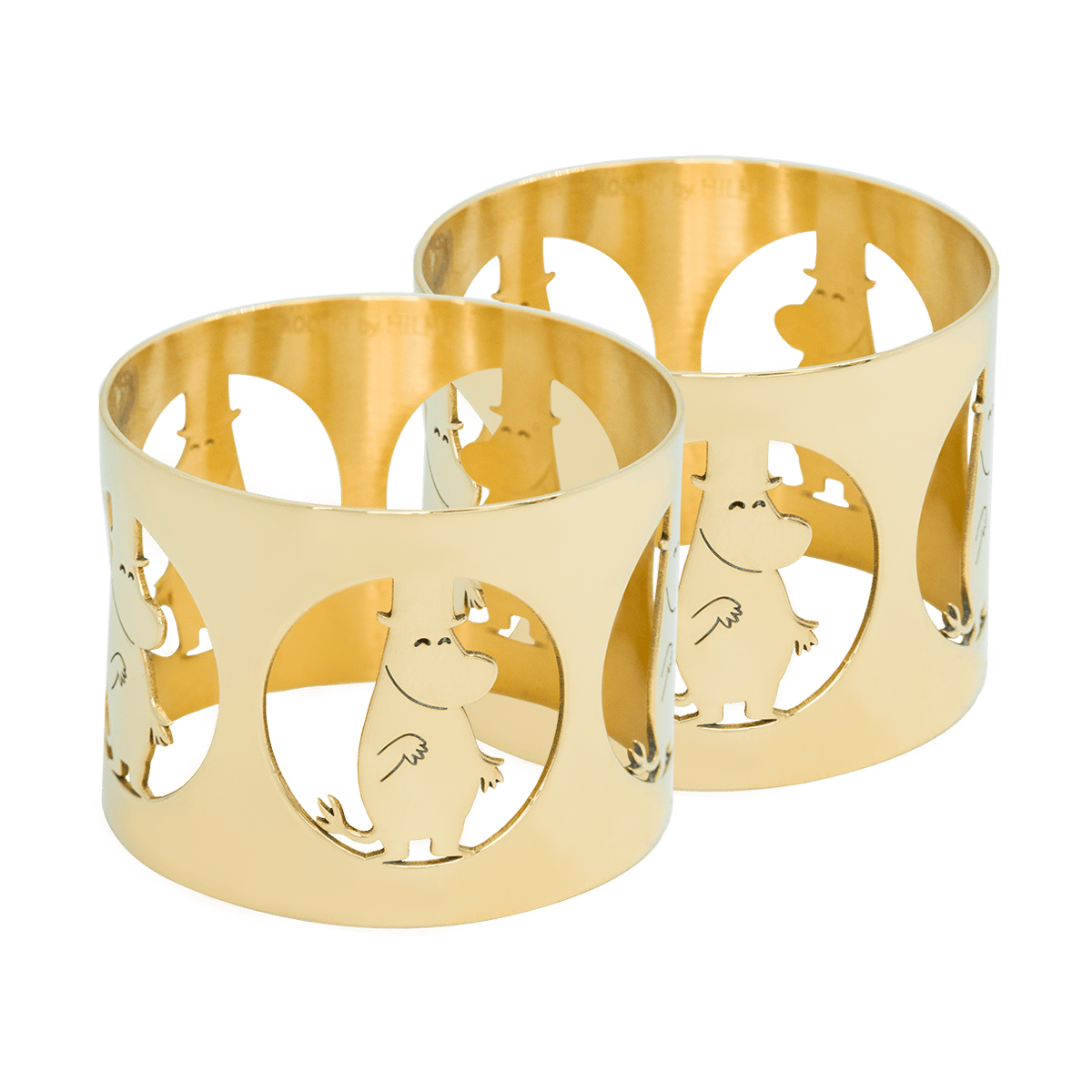 Hilke Collection Hilke X Mumin Serviettenringe Moominpappa 2er-Pack Vernickeltes Messing