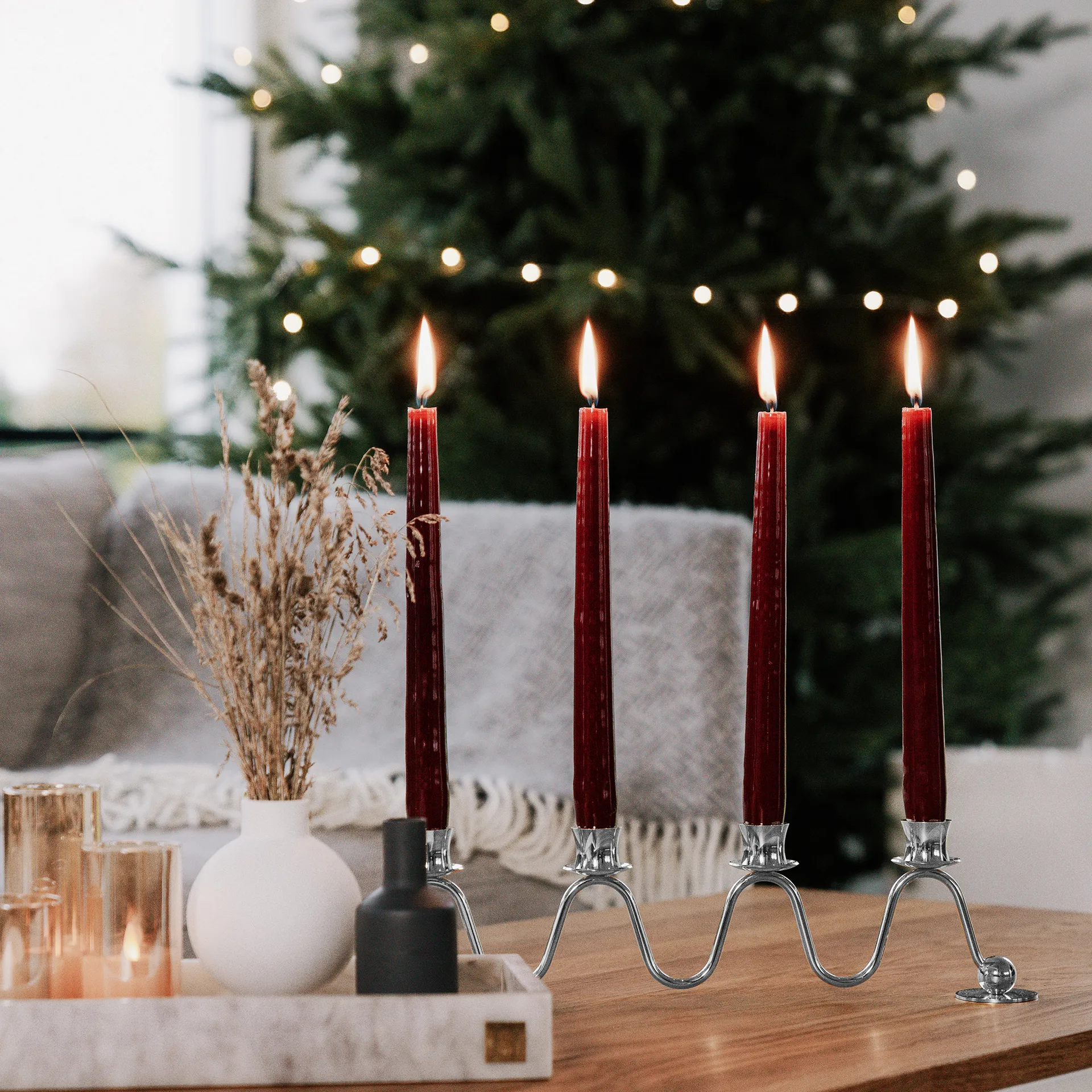 Lignano Sabbiadoro Adventsleuchter, Vernickeltes Messing Hilke Collection