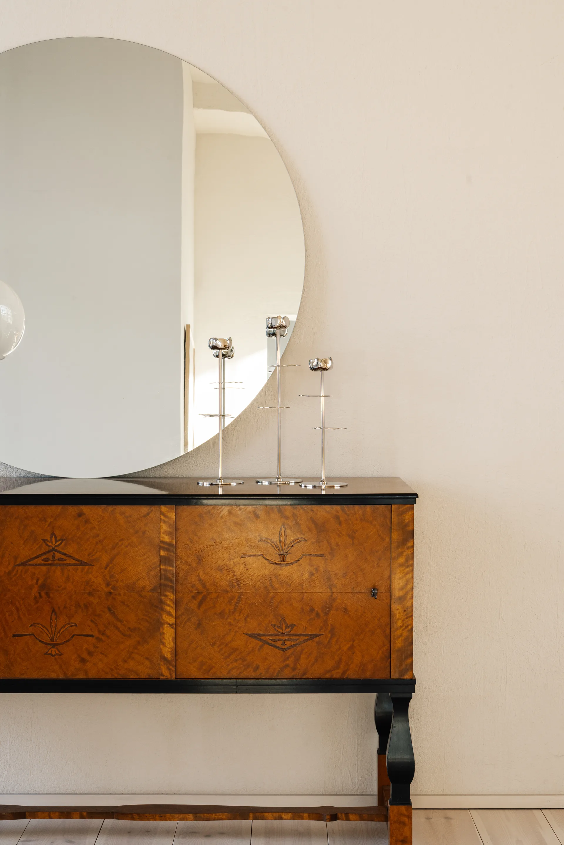 Ninfea Alta Kerzenhalter 30 cm, Vernickeltes Messing Hilke Collection