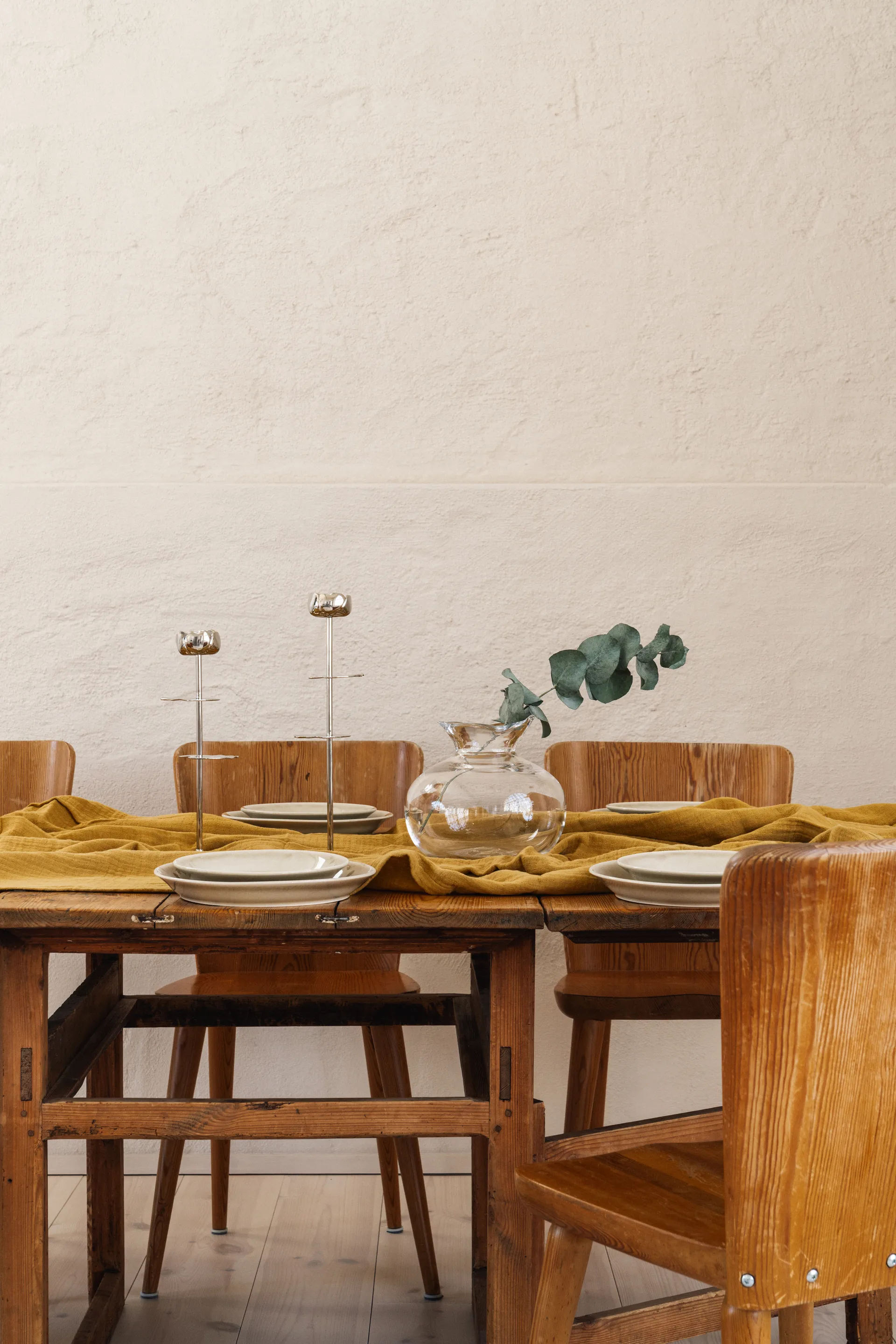 Ninfea Alta Kerzenhalter 35 cm, Vernickeltes Messing Hilke Collection