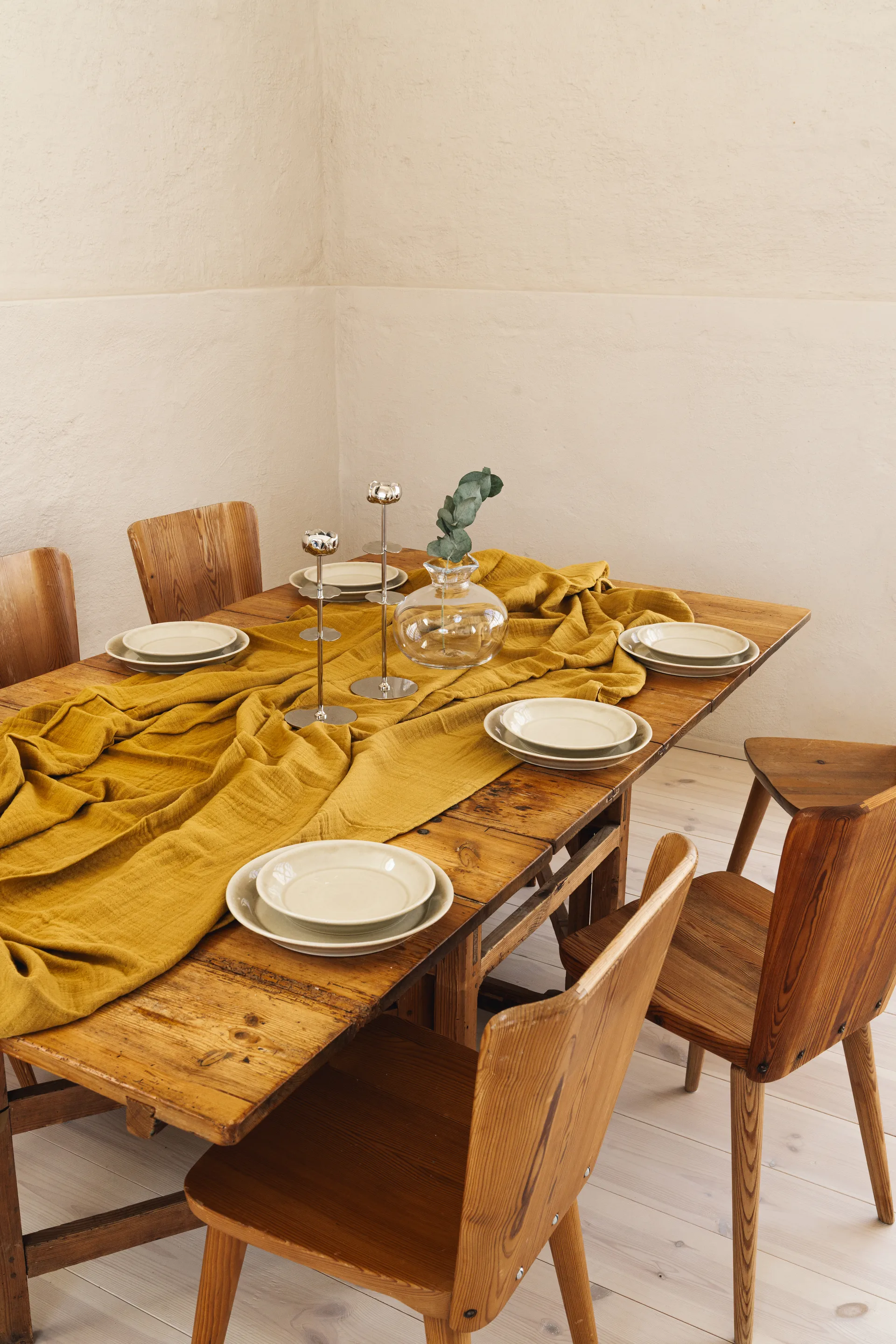 Ninfea Alta Kerzenhalter 40 cm, Vernickeltes Messing Hilke Collection