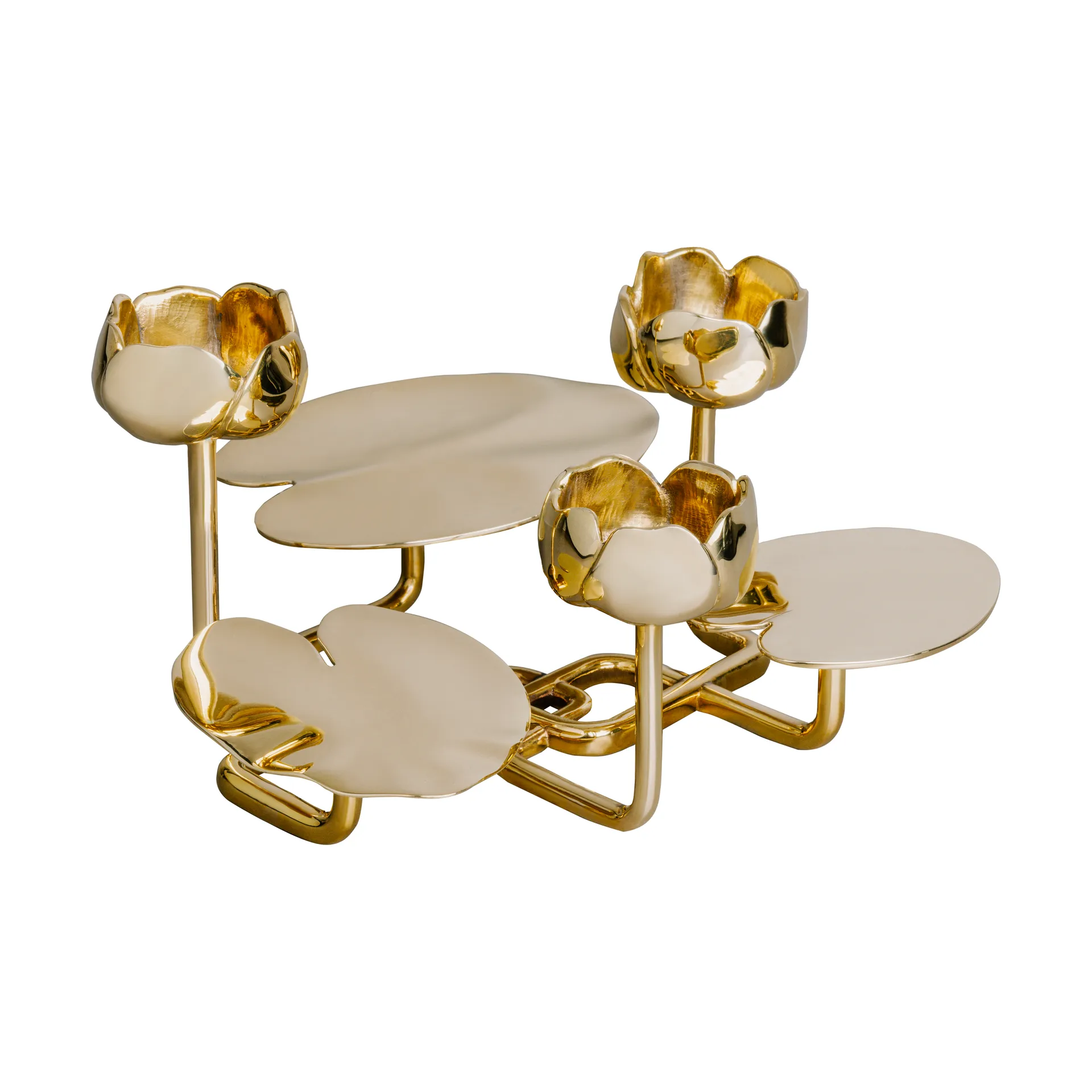 Ninfea grande Kerzenhalter, Messing Hilke Collection