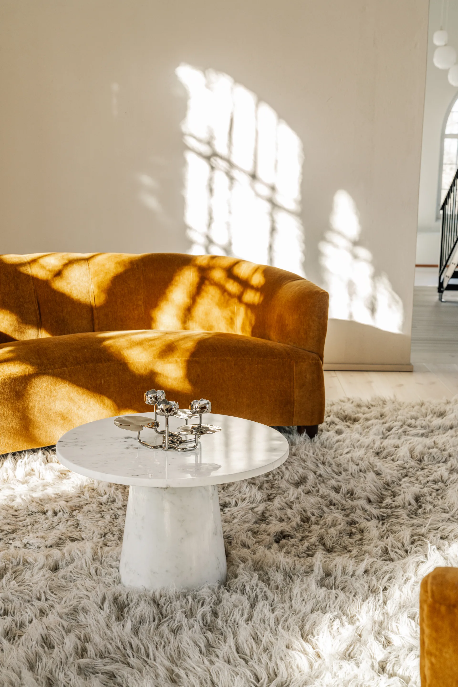 Ninfea grande Kerzenhalter, Vernickeltes Messing Hilke Collection