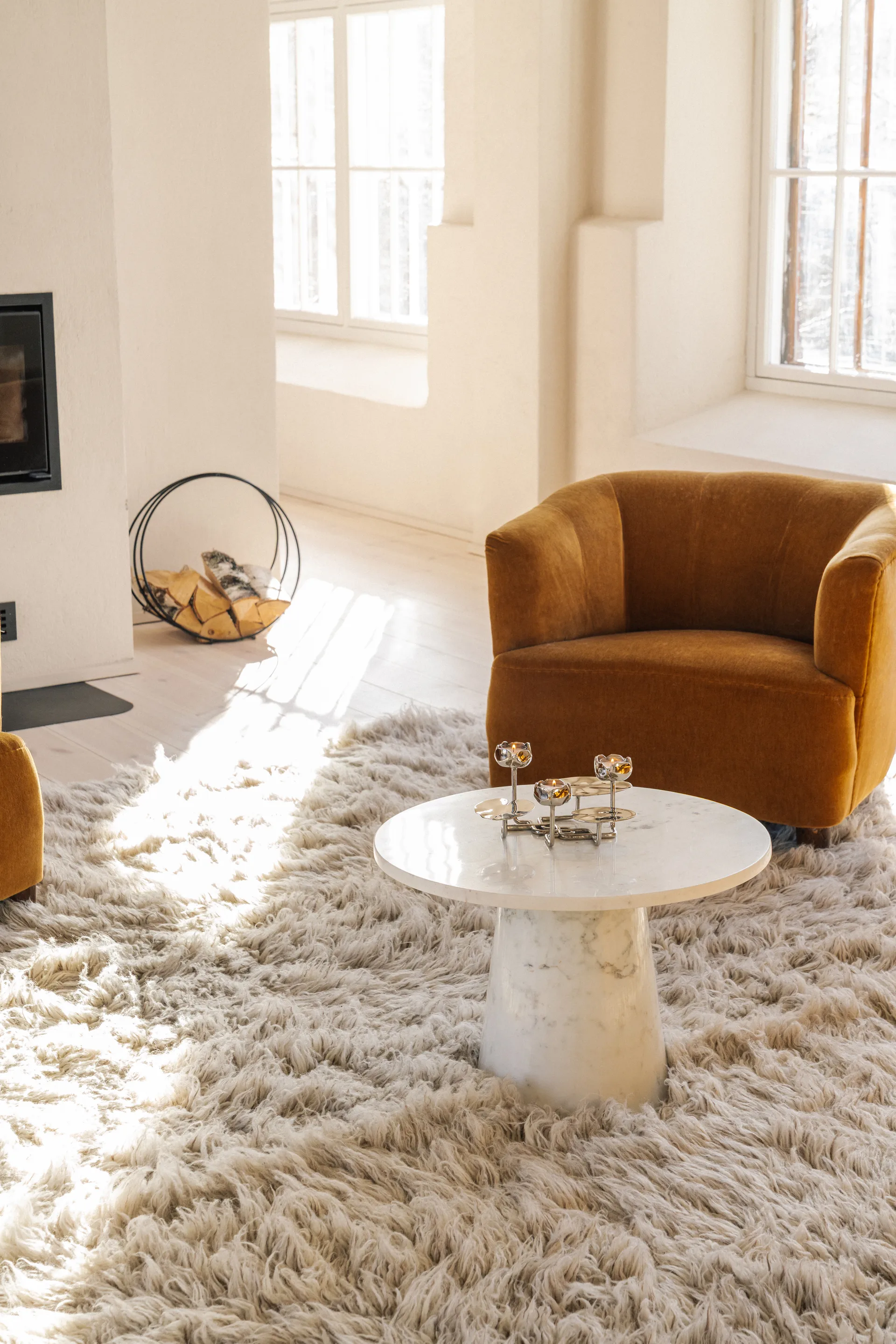 Ninfea grande Kerzenhalter, Vernickeltes Messing Hilke Collection