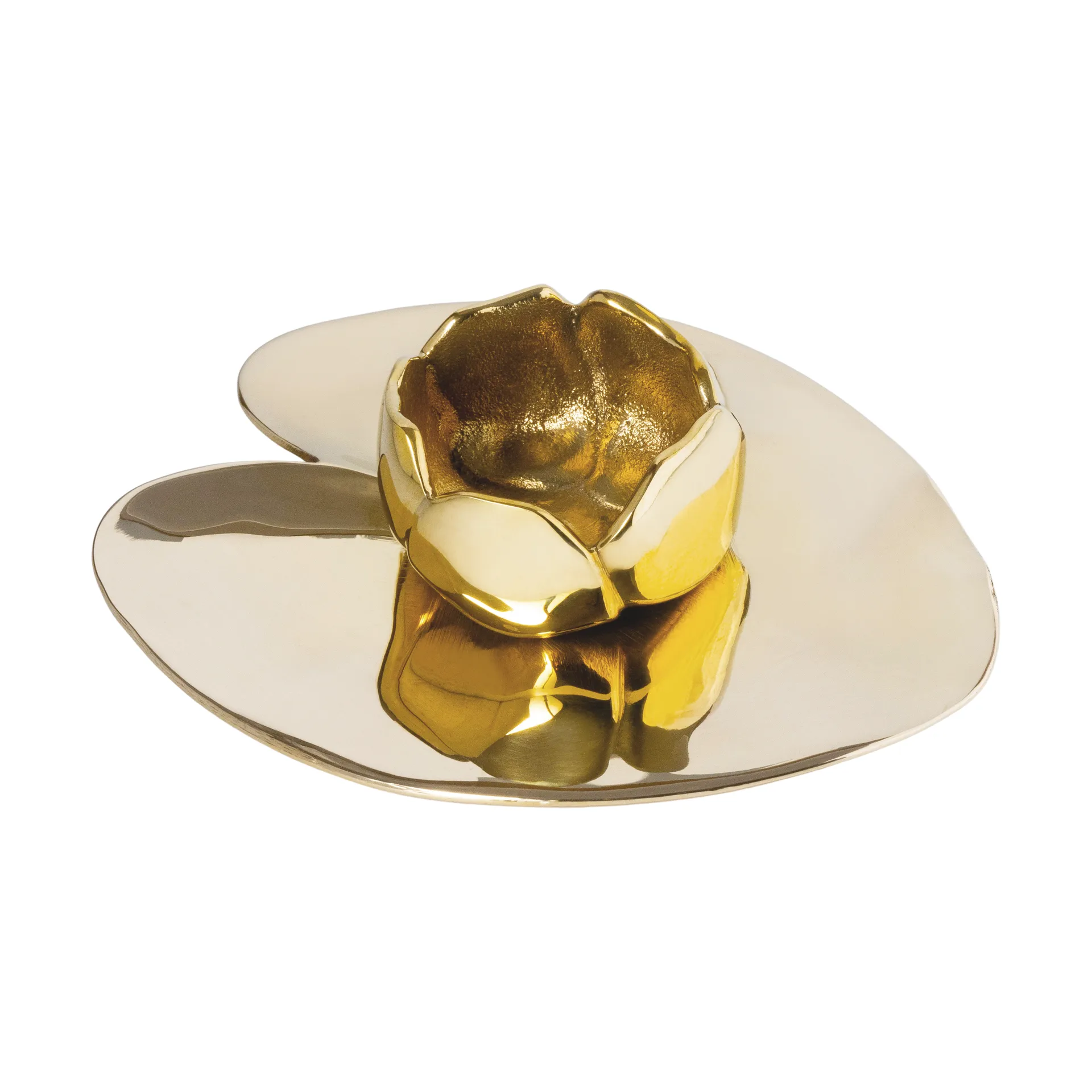 Ninfea piccola Kerzenhalter, Vernickeltes Messing Hilke Collection