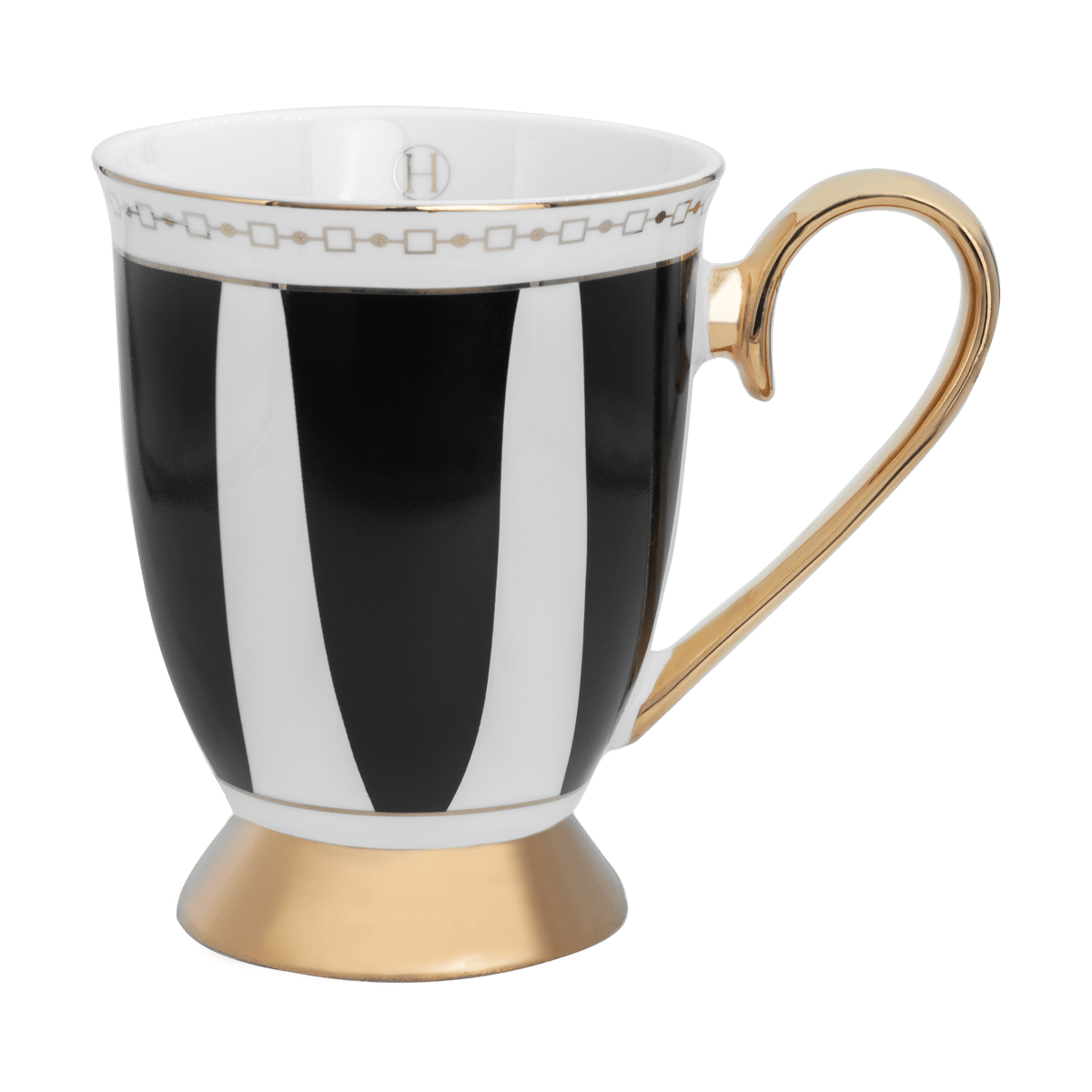 Hilke Collection Strisce Nero Tasse 28 cl Schwarz-Weiß-Gold