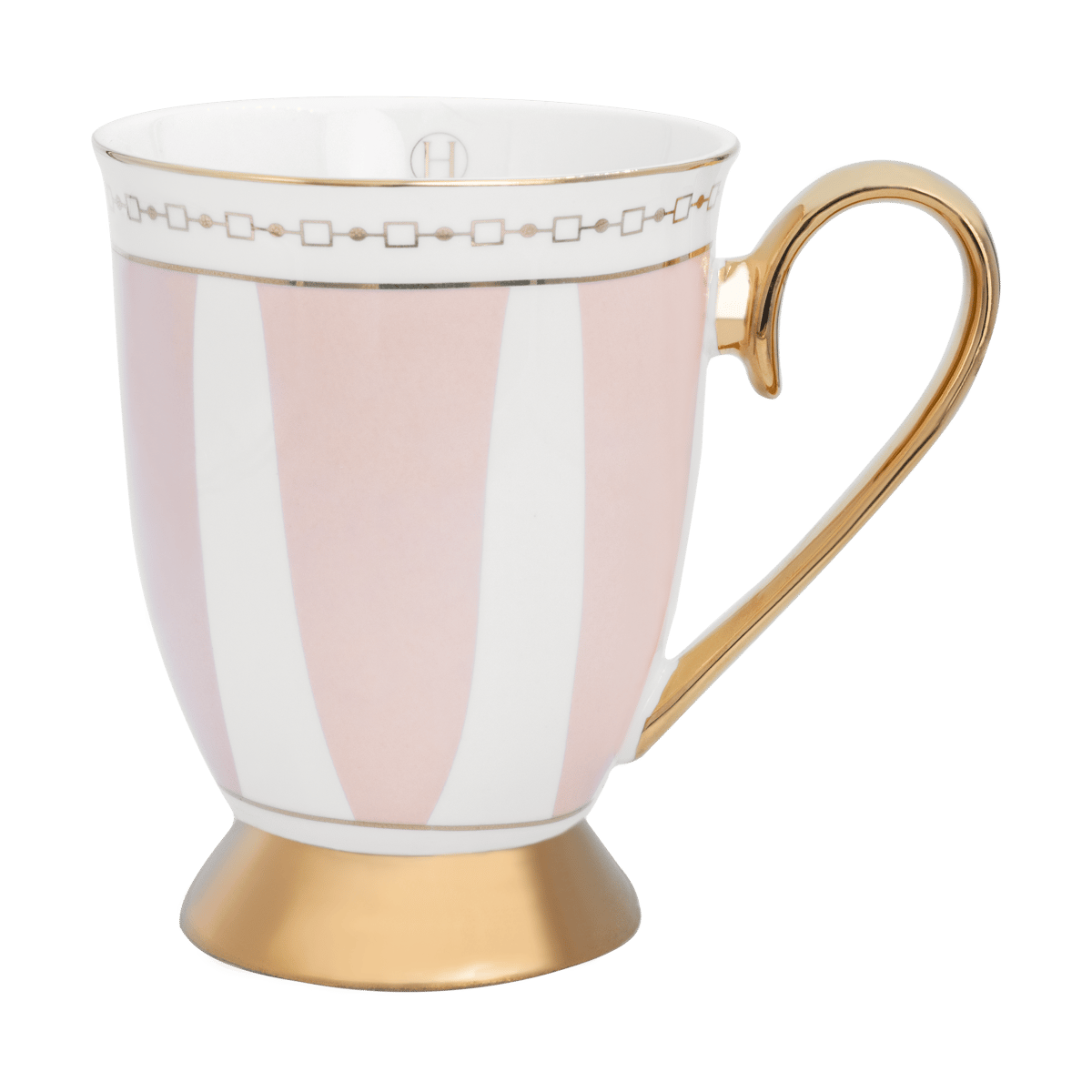 Hilke Collection Strisce Rosa Tasse 28 cl Rosa-Weiß-Gold