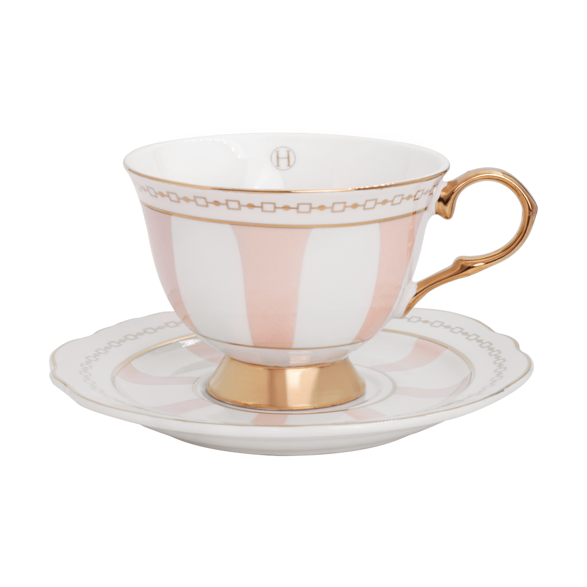 Hilke Collection Strisce Rosa Tasse mit Untertasse 22 cl