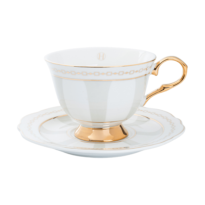 Strisce Tortora Tasse mit Untertasse - 22 cl - Hilke Collection