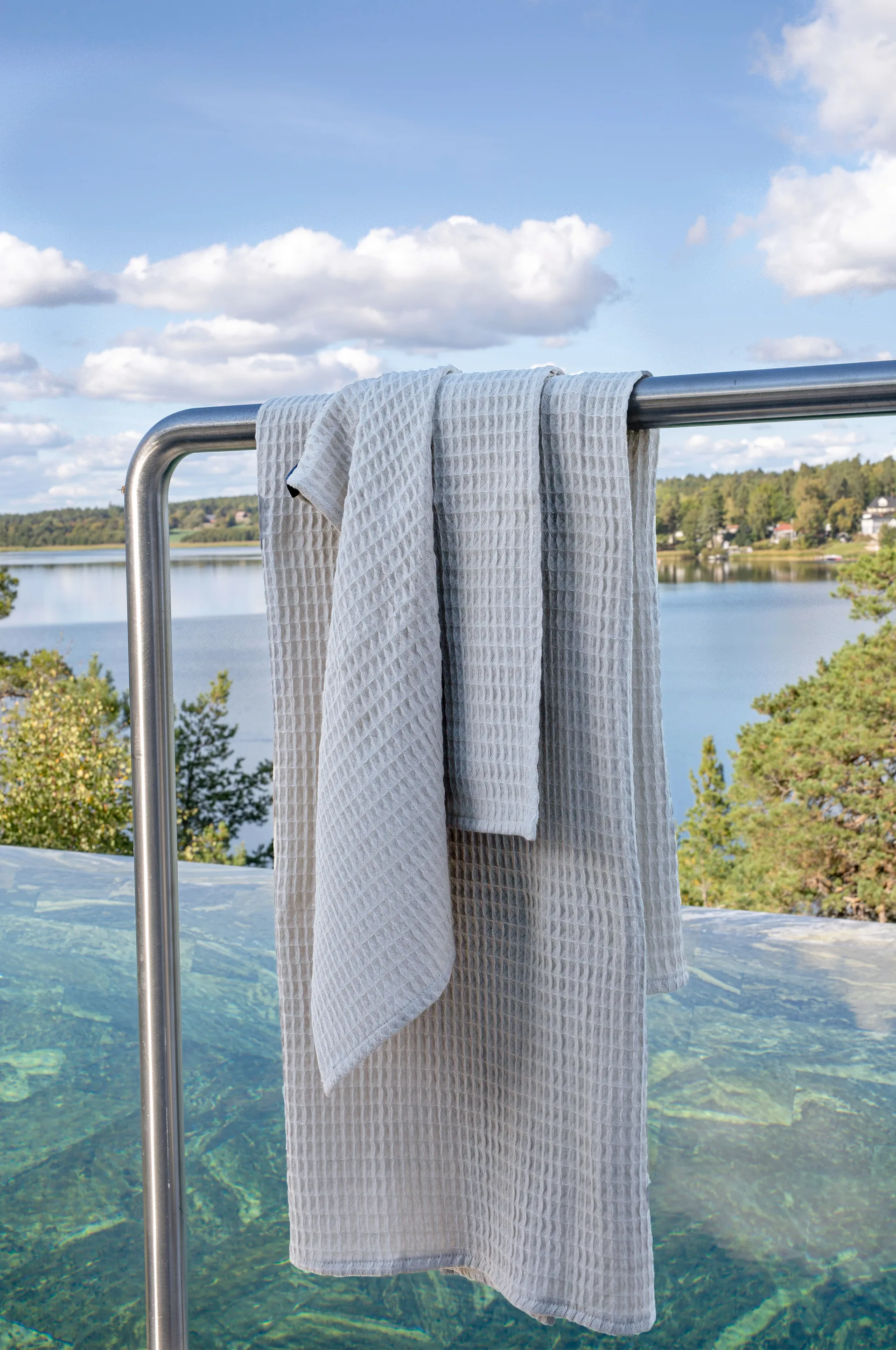 Ego Gästehandtuch 30 x 30cm 2er Pack, Fog Himla