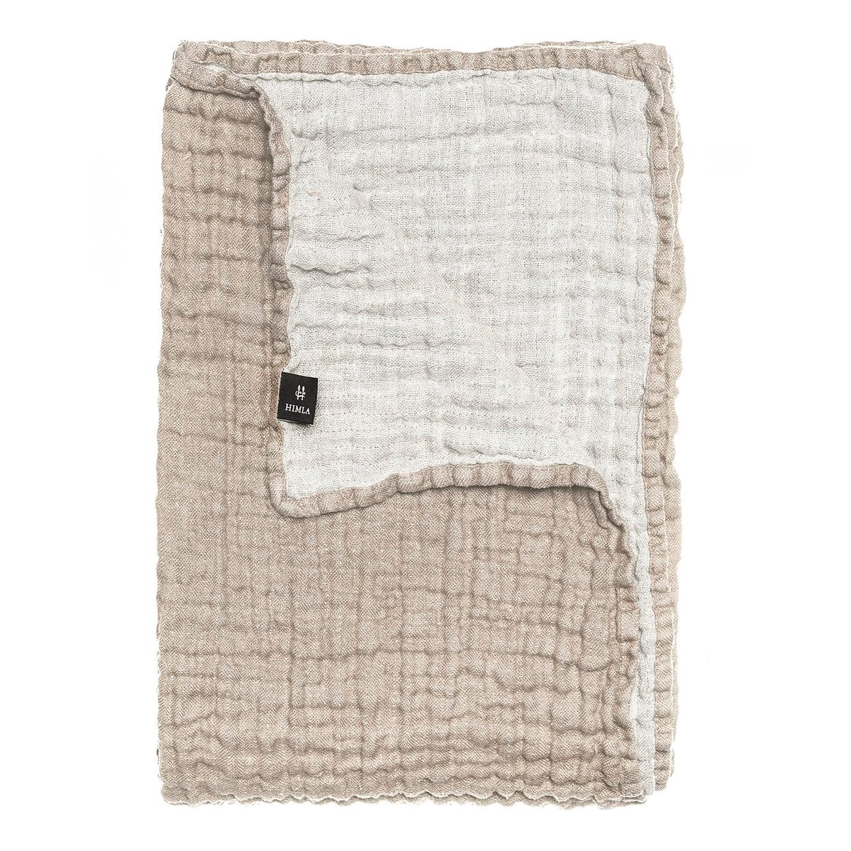 Himla Hannelin Bettüberwurf beige-weiß 160 x 260cm | Skandinavisches Design | Tagesdecken | Beige