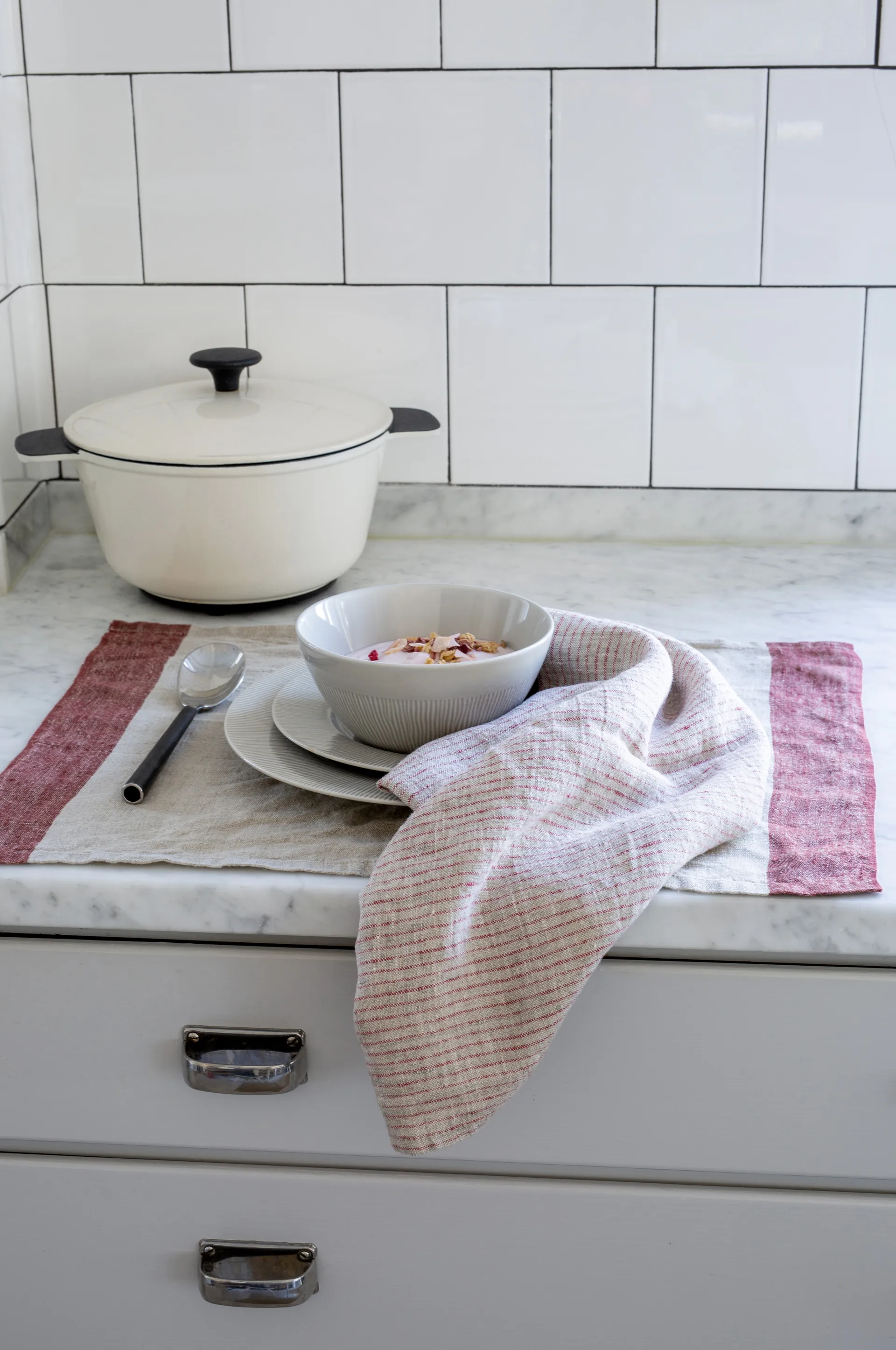 Linus Geschirrtuch 50 x 70cm 2er Pack
, True red-natural Himla