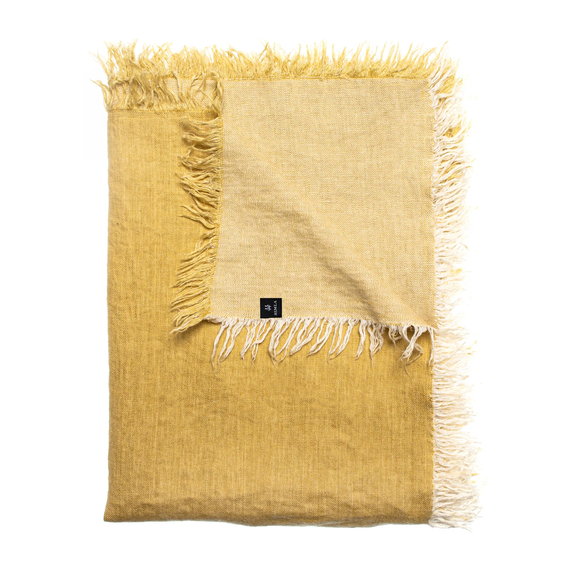 Merlin Leinen Wolldecke 130 x 170cm, Honey (gelb) Himla