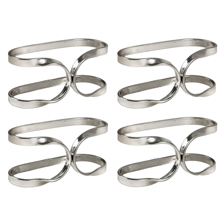 Oslo Serviettenring 4er Pack - Silver - Himla