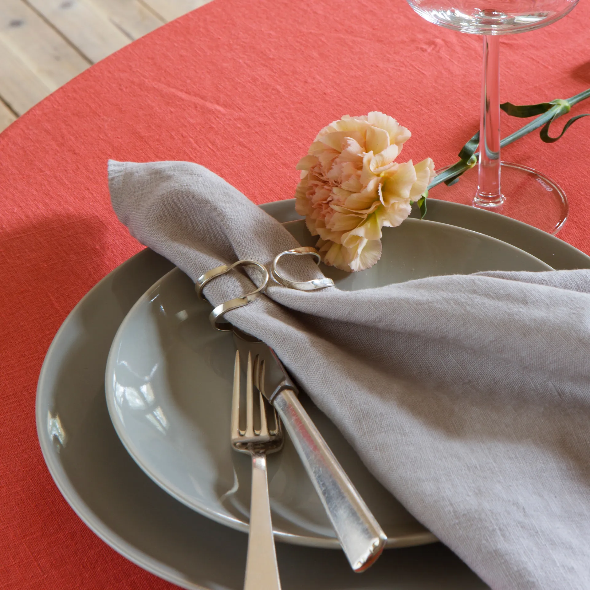 Oslo Serviettenring 4er Pack, Silver Himla