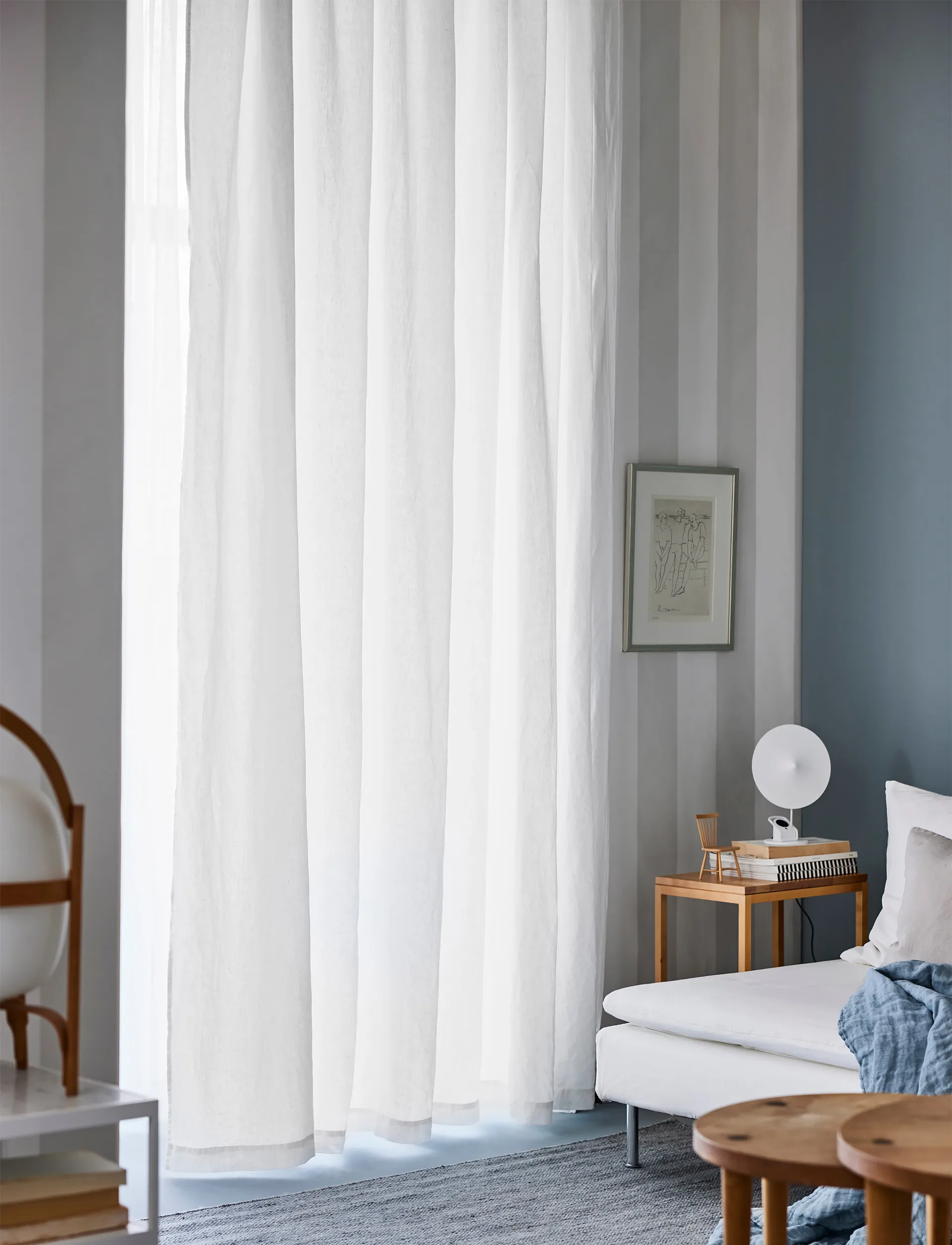 Sunrise Gardine mit Faltenband 280x290 cm, White Himla