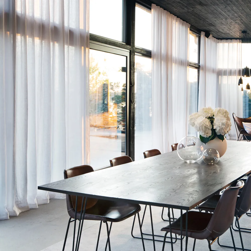 Sunshine Gardine mit Faltenband 140 x 290cm, Ash (grau) Himla