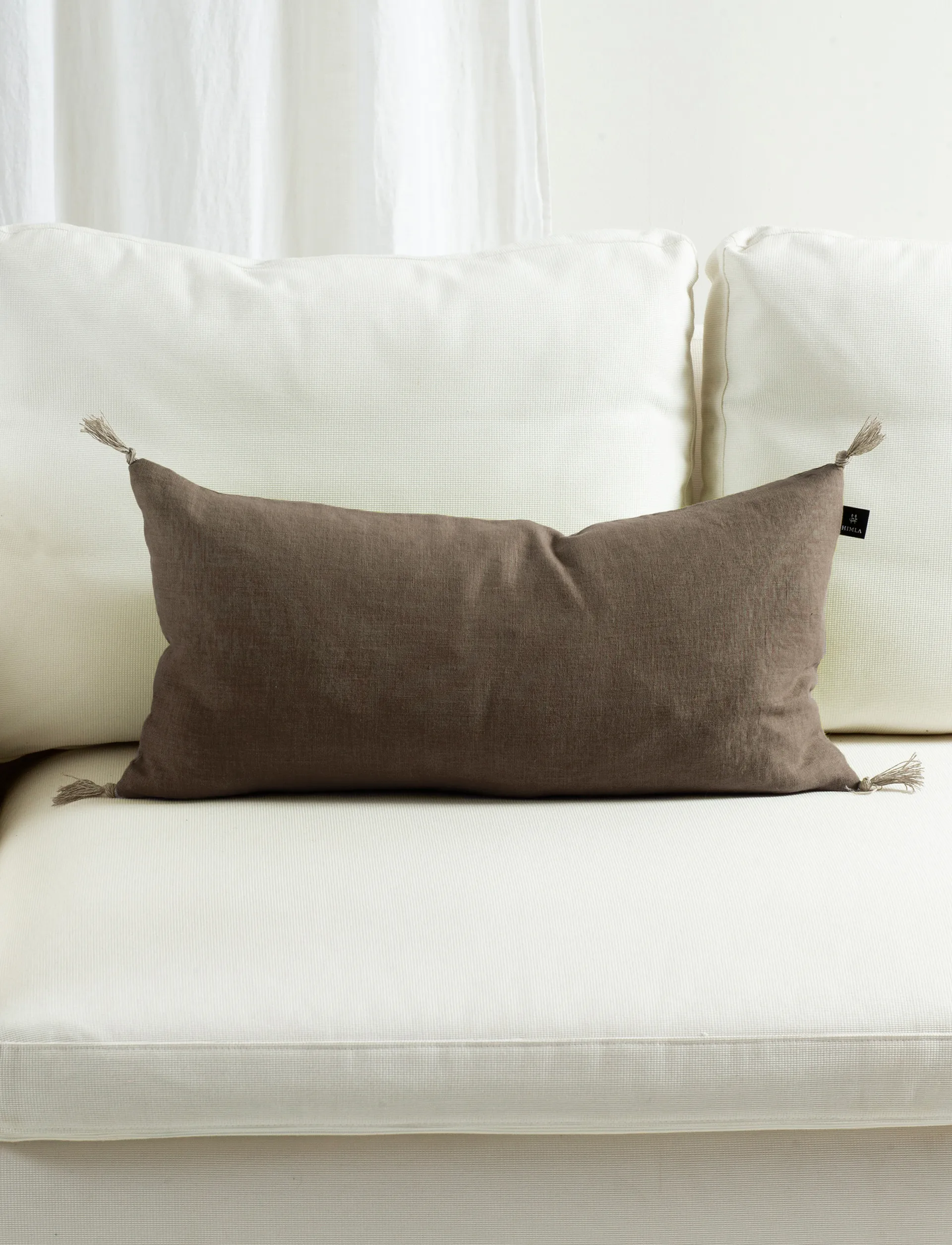 Sunshine Kissenbezug Quaste 30x60 cm, Coffee Himla