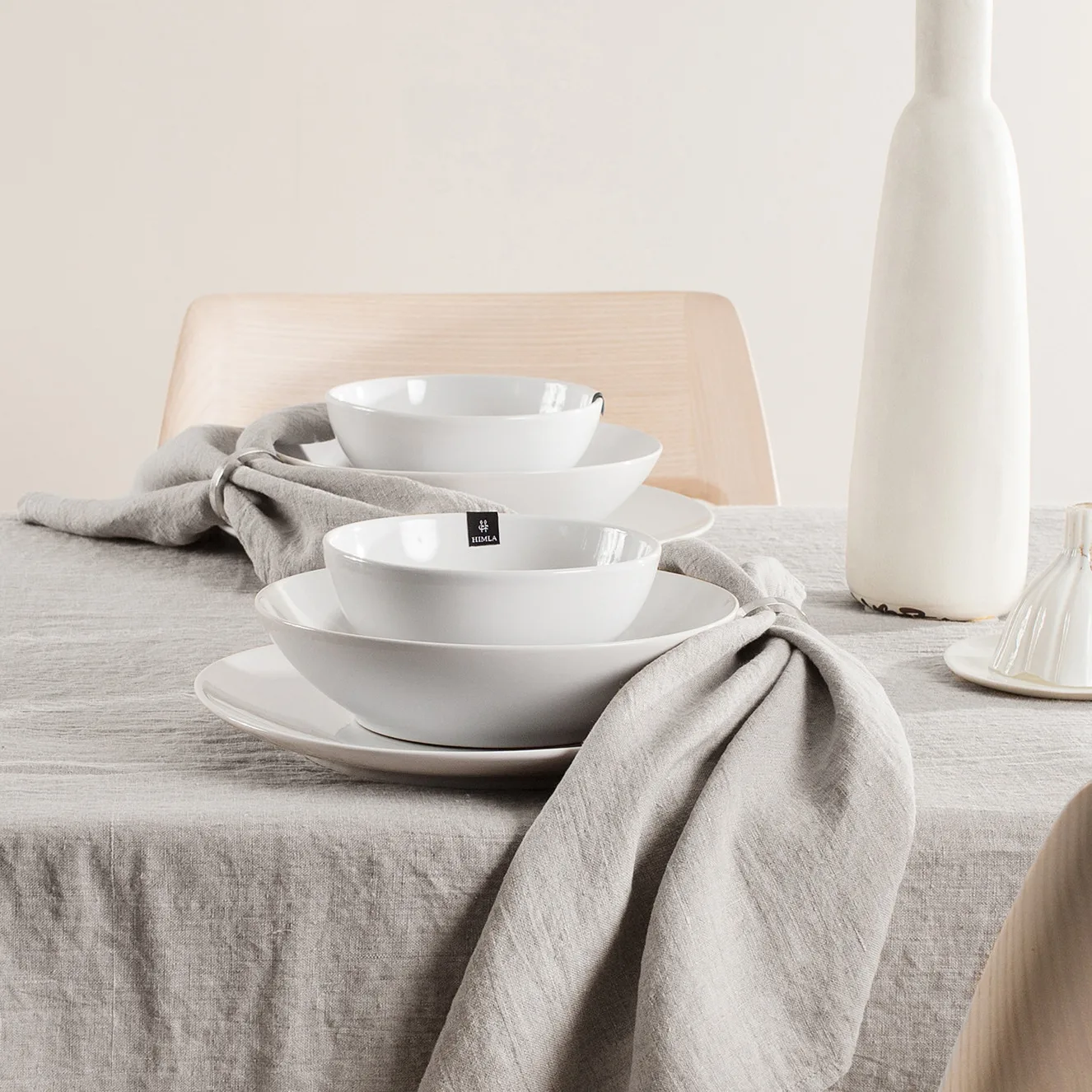 Sunshine Leinenservietten 4er-Pack, Ash (hellgrau) Himla