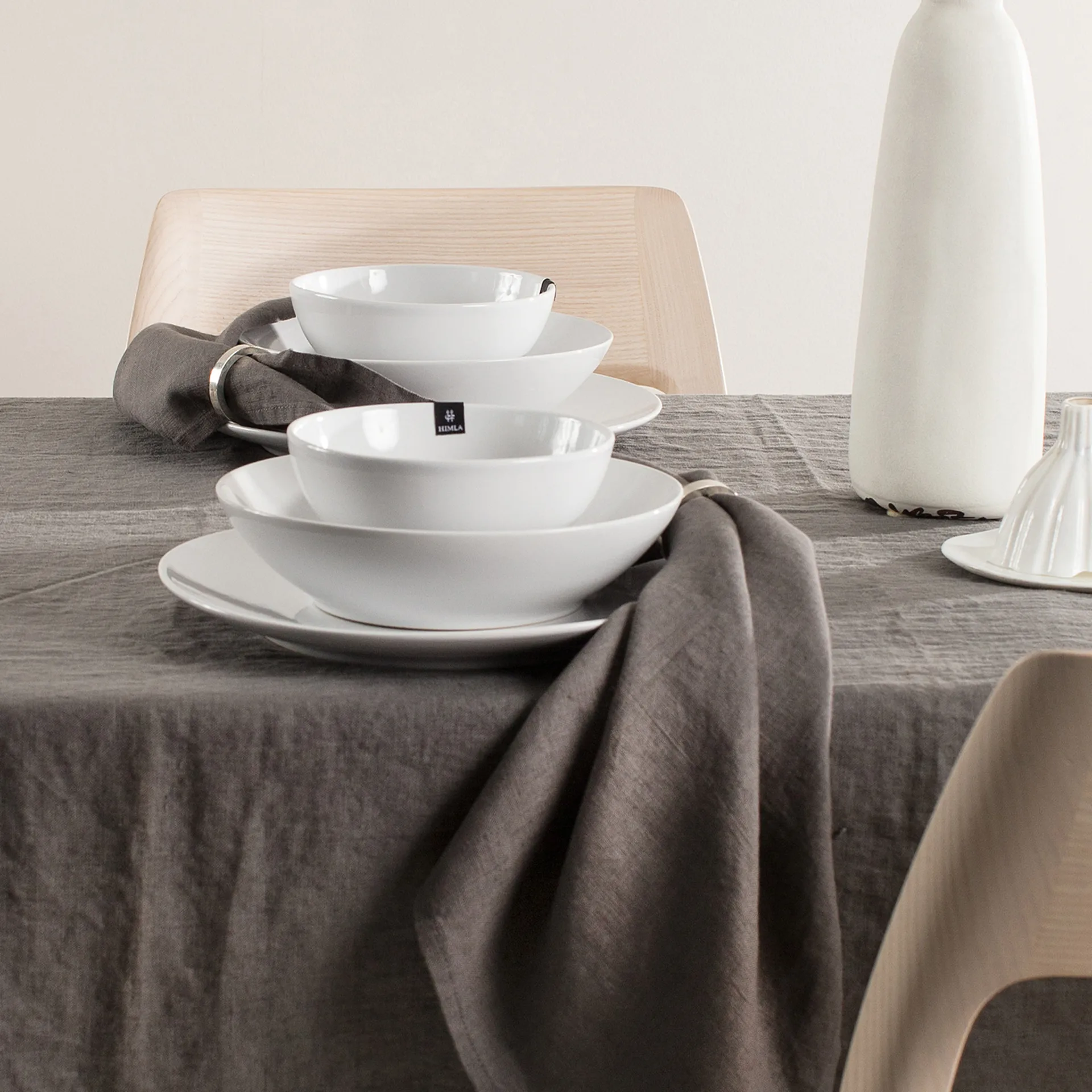 Sunshine Leinenservietten 4er-Pack, Charcoal (dunkelgrau) Himla